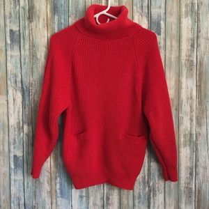 Sitting Duck Vintage Chunky Cozy Red Sweater Sz S